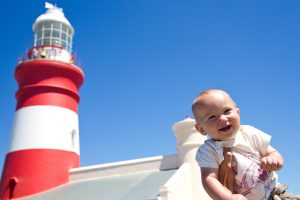 baby at Cape Agulhas lighthouse