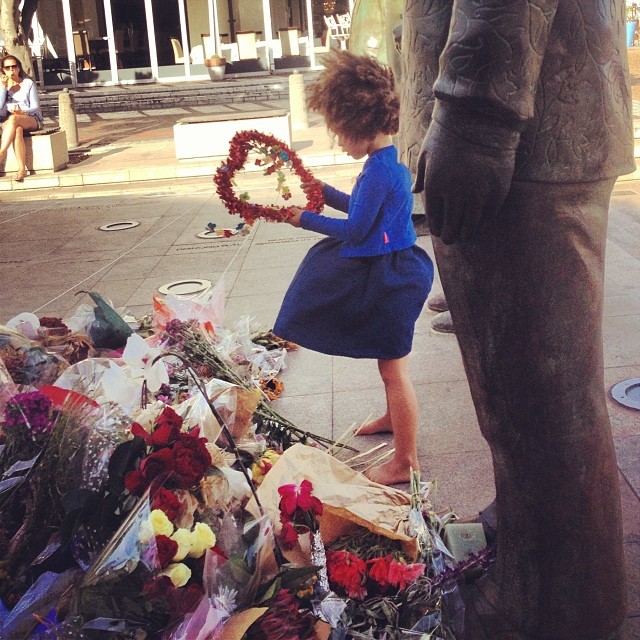 little girl by mandela monument