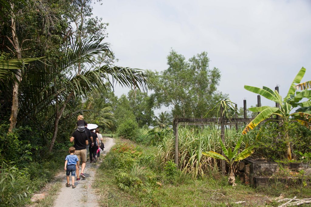 walking along the Mekong