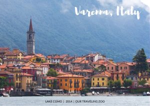 Varenna, Italy as seen from a ferry across Lake Como