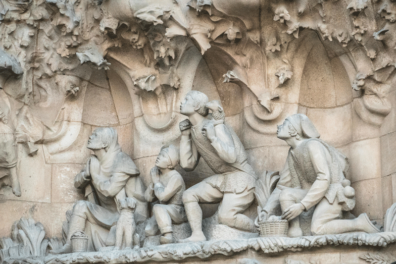 The shepherds at the Nativity Gate, Sagrada Familia