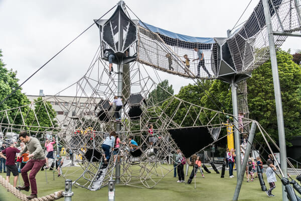 Artists at play playground in Seattle Center